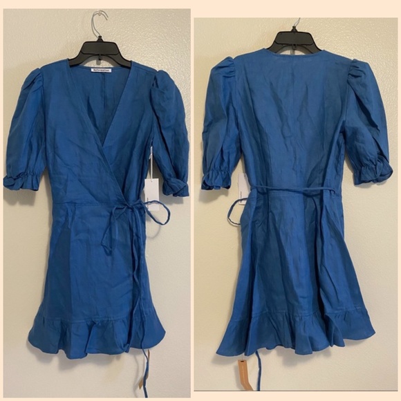 REFORMATION- Carmelo Wrap Mini Dress (NWT) - Picture 2 of 15